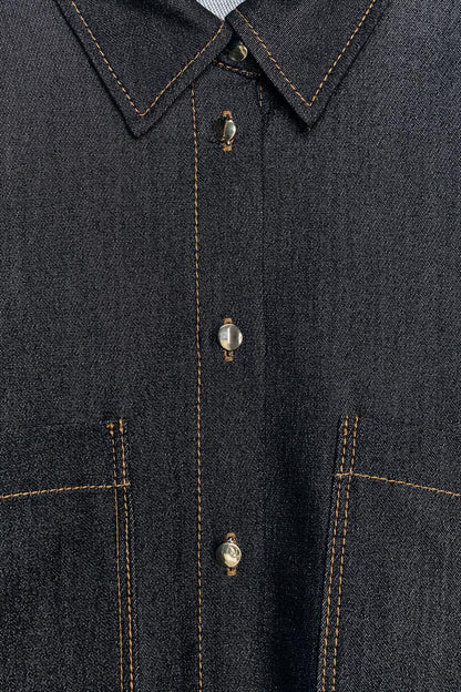 Camisa oversize pespuntes contraste